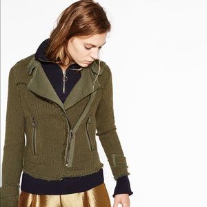 NWT Army green Zara Moto Jacket